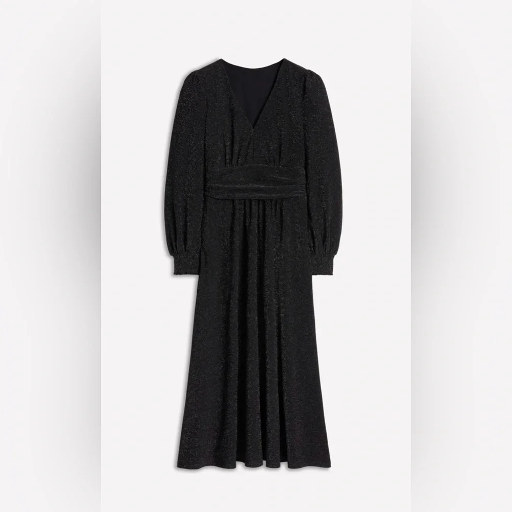 Boden Daphne Metallic Midi Dress in Black - Picture 7 of 12